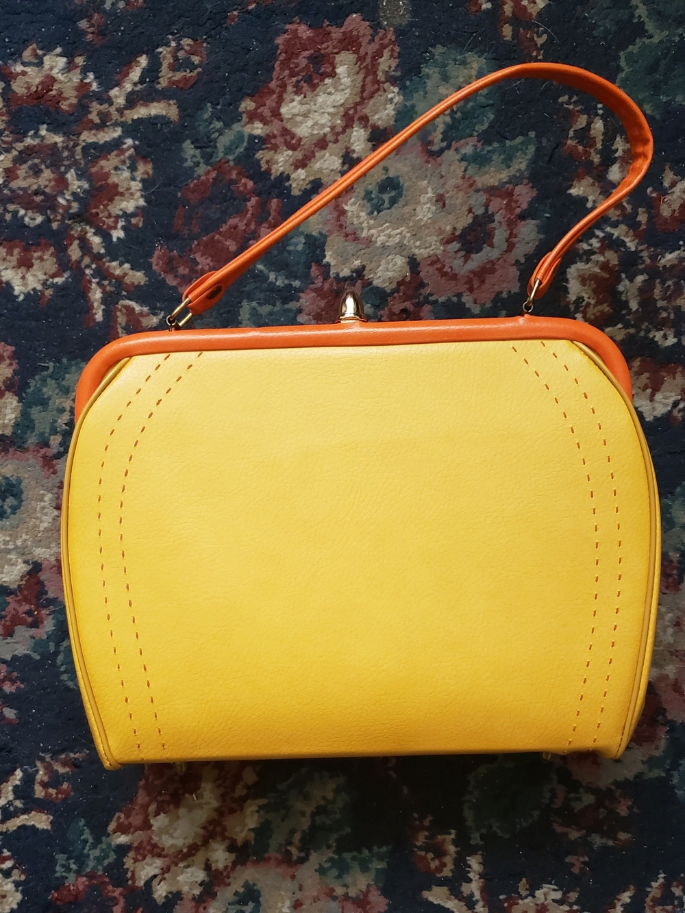 1950s 1960s Yellow And Orange Flechbilt Handbag